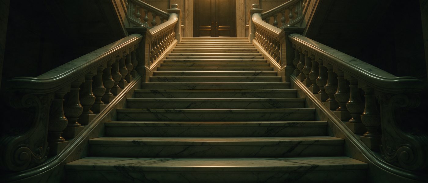 Una escalera de mármol que sube hacia una puerta de bronce: el costo de pedir prestado subió otro escalón en todo el mundo.
