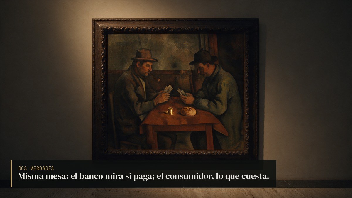 El consumidor que dice que está mal y el banco que dice que paga